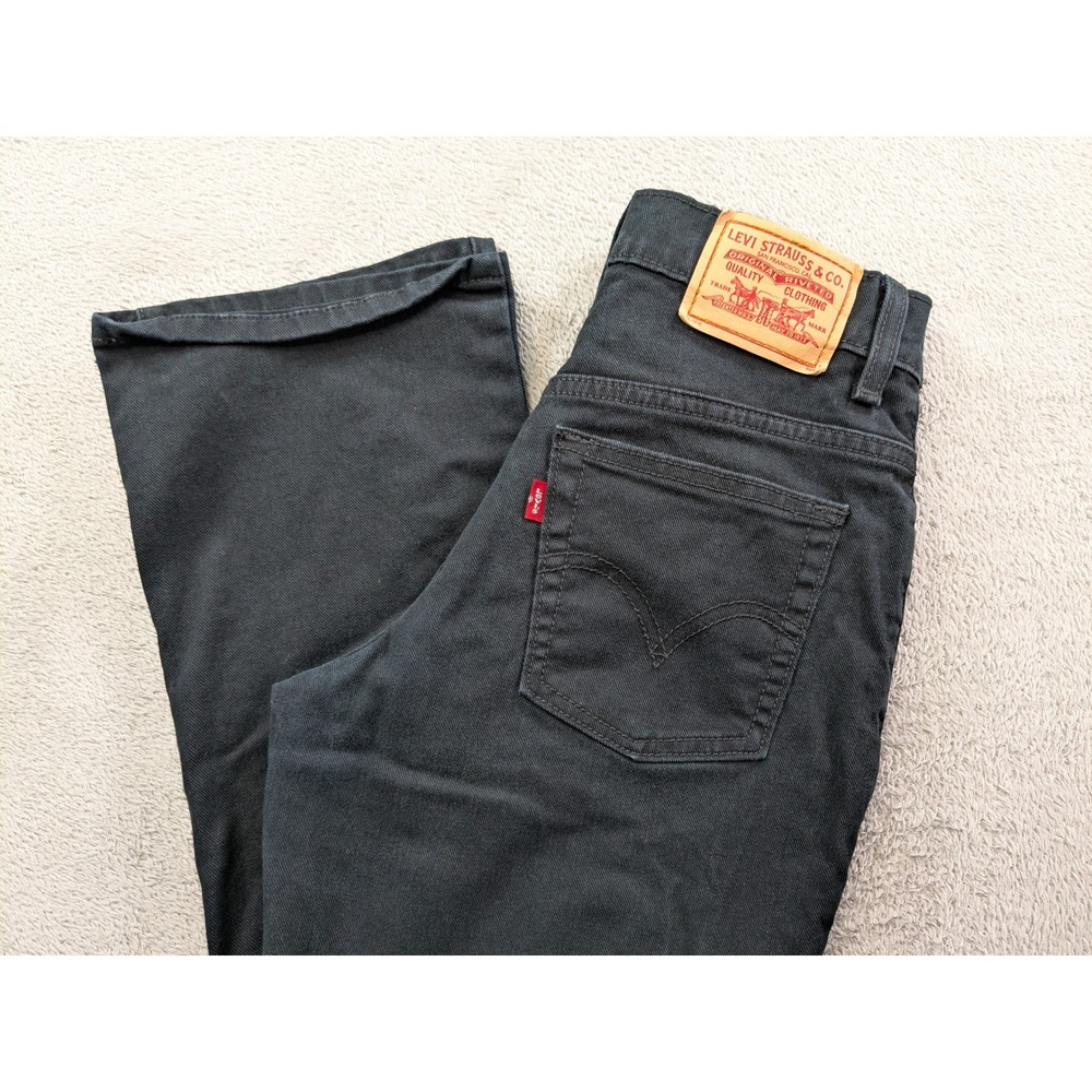 Levis 550 Relaxed Boot Cut Jeans Black Denim Womens 4M Stretch 27x28 Mid Rise